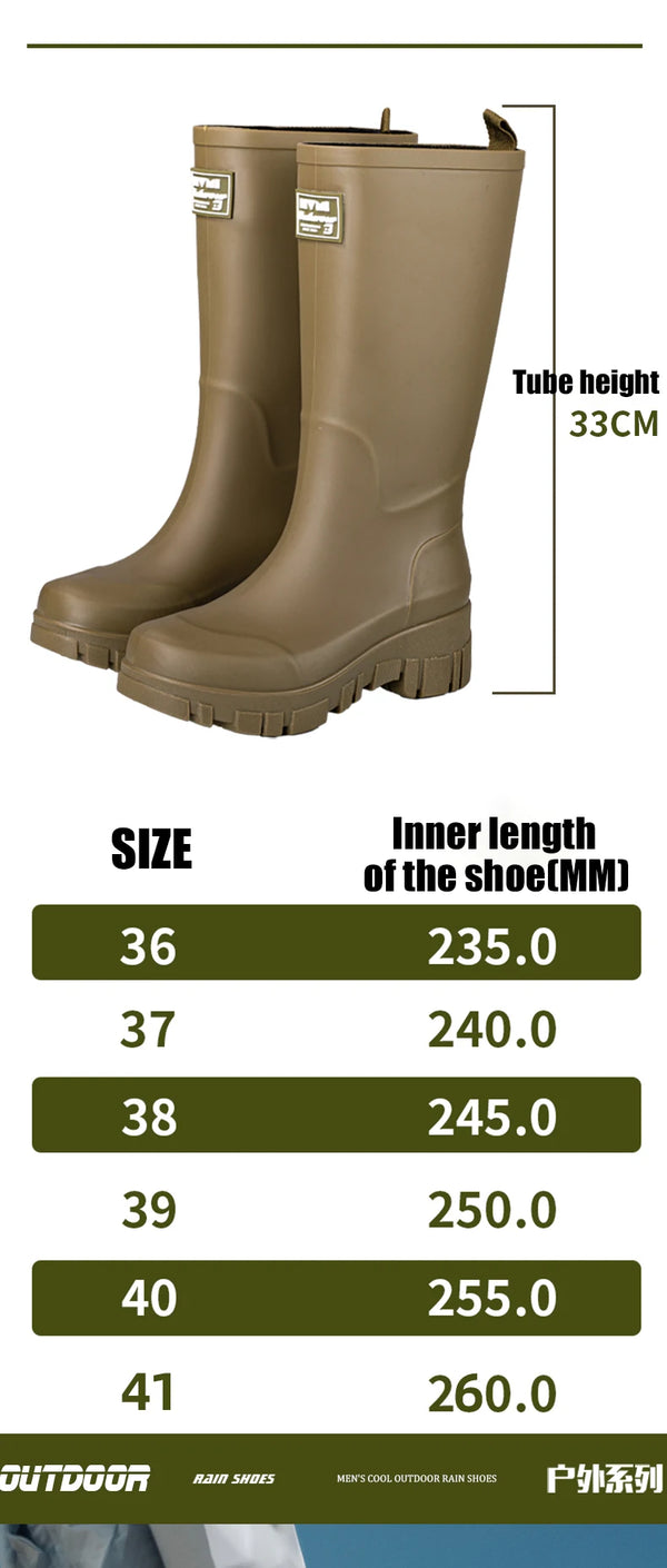 Chic waterproof women's ankle rain boots with non-slip outsole, perfect for rainy days and outdoor events.