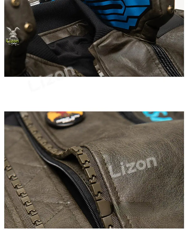 Cyberpunk 2077 LED Collar Jacket styled with futuristic accessories.