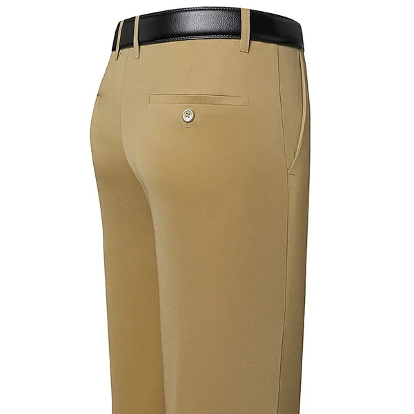 Relaxed fit business trousers with elastic waist and functional pocket design