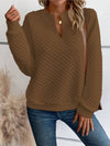 Relaxed hoodie with deep V-neck perfect for coffee runs