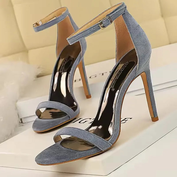Special occasion stilettos with elegant ankle strap design
