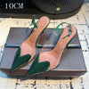Clear stiletto pumps with pointed toe and comfortable insole
