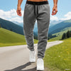 Men's athletic joggers featuring modern spliced paneling and drawstring waist