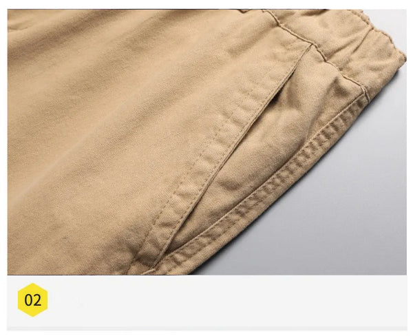 Cotton tactical cargo pants with pleated detail and functional pocket system