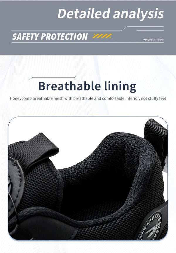 Steel Guard boots showing cotton lining interior and cushioned EVA insole construction