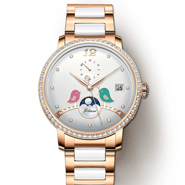 Timeless Whisper watch against a minimalist backdrop, emphasizing its timeless elegance and versatility.