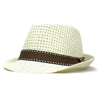 Classic straw fedora hat for men, combining style and functionality.