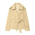 Belted Short Trench Coat with Double-Breasted Detail