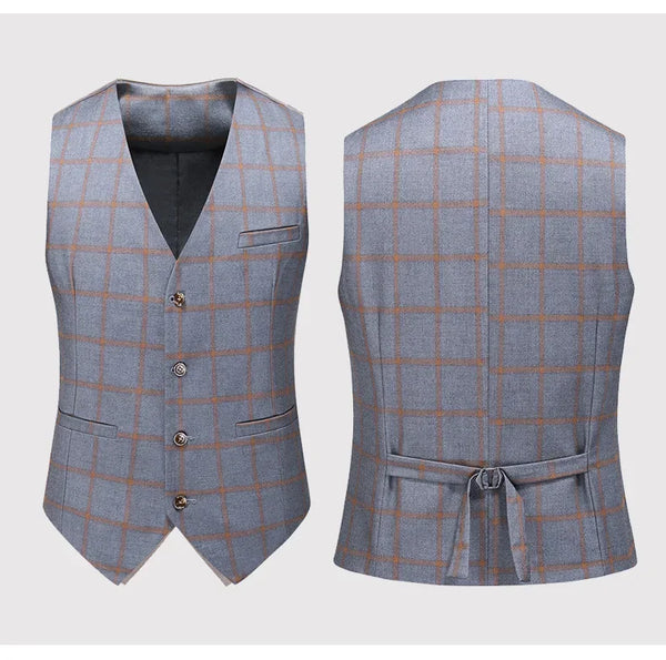 Elegant grid pattern suit that commands respect in the boardroom and admiration at parties.