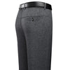 Classic Business Casual Men's Dress Pants in black and grey, straight-leg design, elastic waist, perfect for office wear.