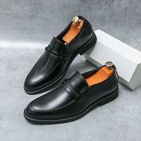 Classic black loafers that command respect in any setting.