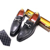 Side view of Midnight Poise leather loafers showing expert stitching detail