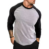 Men's Long Sleeve Slim Fit Splice Tee in soft, breathable fabric, perfect for casual wear and everyday style. O-neck pullover