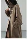 Premium fall outerwear in wool blend with sophisticated belted waist