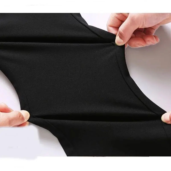 Men's business casual straight leg trousers in solid colors, lightweight polyester-spandex blend, perfect for office and casu