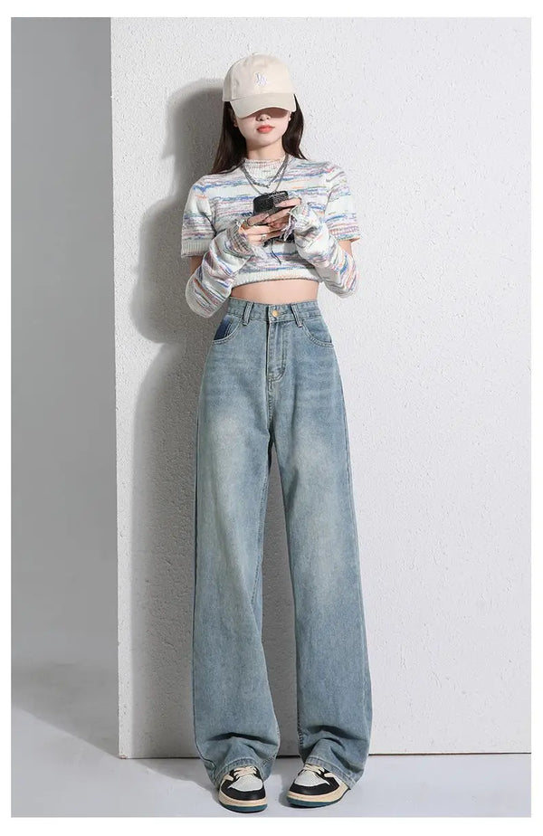 Close-up of the waistband of high-waist denim, enhancing natural shape.