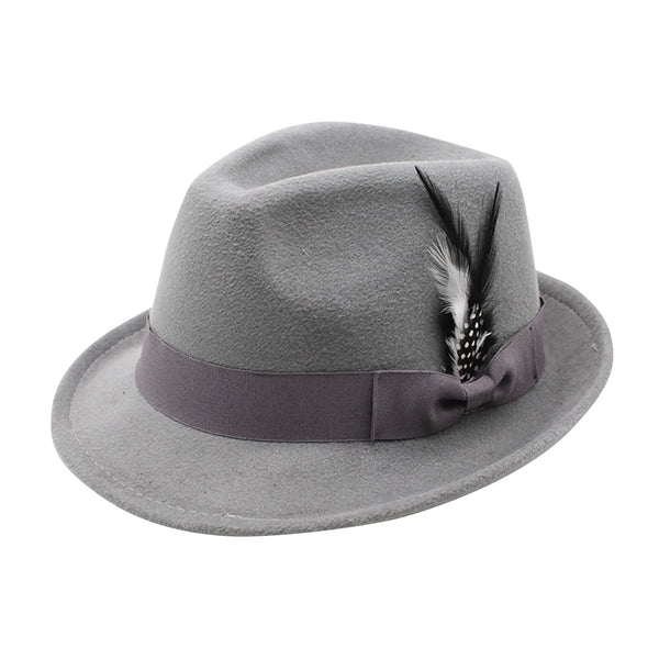 Versatile wool fedora hat suitable for both casual and formal wear.