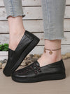 Breathable leather loafers featuring supportive EVA cushioning and elegant design
