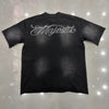 Unisex cotton t-shirt with sparkling rhinestone lettering detail
