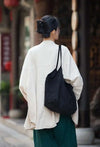 Regular fit cotton linen coat featuring sophisticated stand collar design