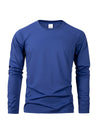 Men's long sleeve casual t-shirt in solid black, breathable polyester, O-neck, quick-drying, perfect for sports and lounging.