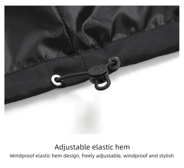 Men's waterproof hiking and urban windbreaker jacket, lightweight polyester, oversized fit, perfect for outdoor adventures.