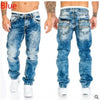 Midnight Rhythms straight-leg jeans displayed on a hanger, highlighting soft denim texture.