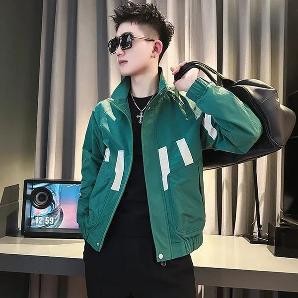 Stylish men's slim fit safari jacket in cotton-polyester blend, perfect for autumn and winter outdoor adventures.