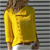 Elegant long sleeve office blouse for women, double-breasted, slim fit, versatile for business attire in various colors.