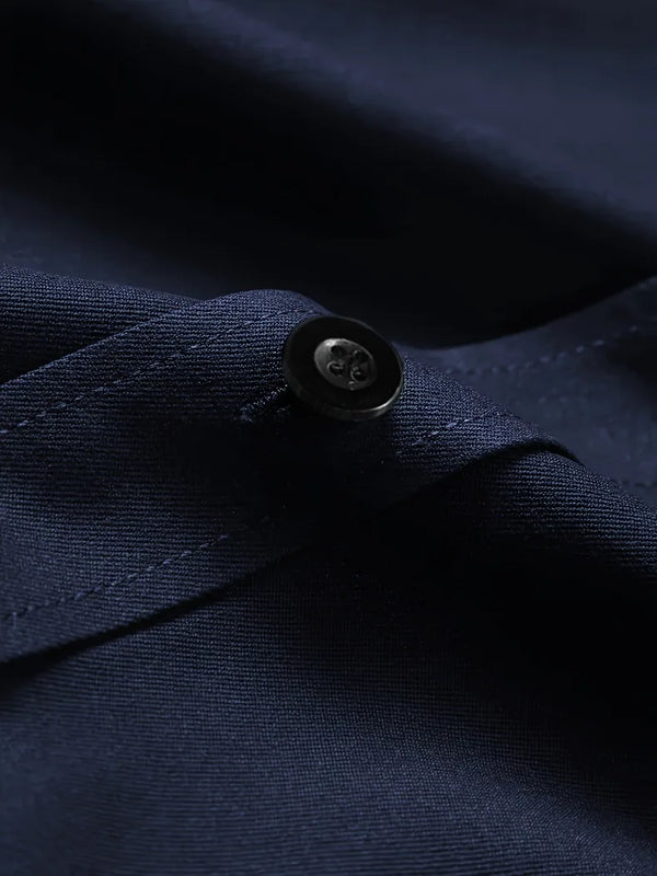 Comfortable stretch dress shirt with turn-down collar perfect for layering or wearing solo