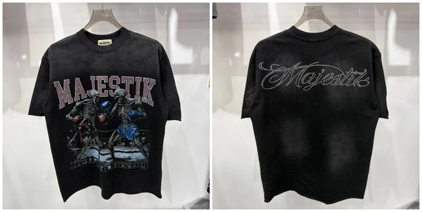 MAJESTIK unisex tee with eye-catching rhinestone detail on chest