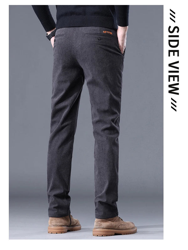 Fleece-lined winter trousers in classic corduroy with comfortable stretch
