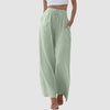 Casual wide-leg trousers in soft cotton-linen with tailored pleats and adjustable fit