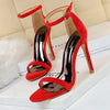 Premium suede formal heels featuring hollow pattern design