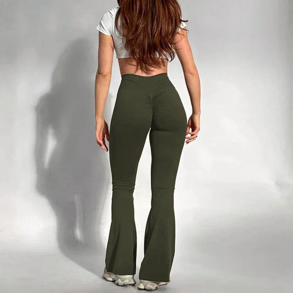 Sculpting high-waist yoga leggings for women with scrunch butt detail, perfect for workouts and fitness activities.