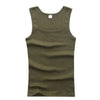 Solid pattern cotton tank featuring slash neck design for unrestricted movement