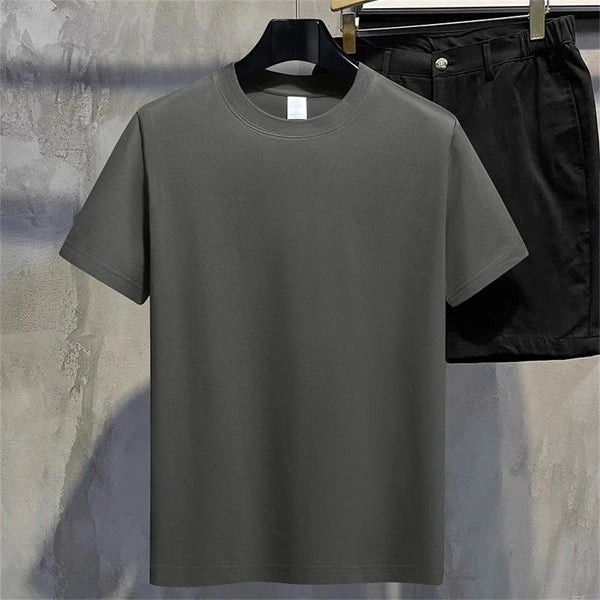 Classic Cotton Tee for men and women in solid color, breathable, moisture-wicking, perfect for casual wear and everyday comfo