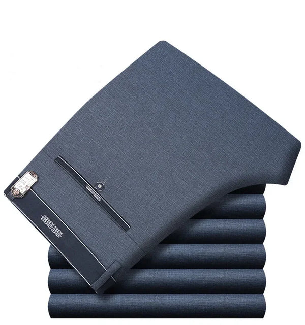 Classic men's dress pants in premium cotton, perfect for business and casual wear with a sleek straight leg design.