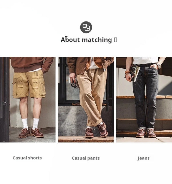 Traditional derby style shoes in rich red brown leather