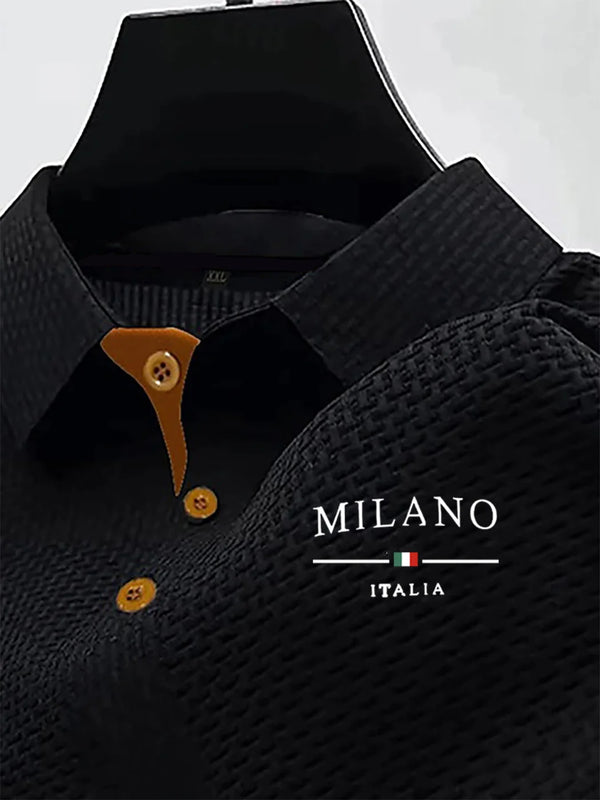 Men's breathable knit polo perfect for warm summer days