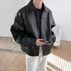 Classic Men's PU Leather Biker Jacket, waterproof, stylish, slim fit, perfect for motorcycle riding and casual outings.