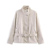 Belted Elegance Loose-Fit Autumn Jacket