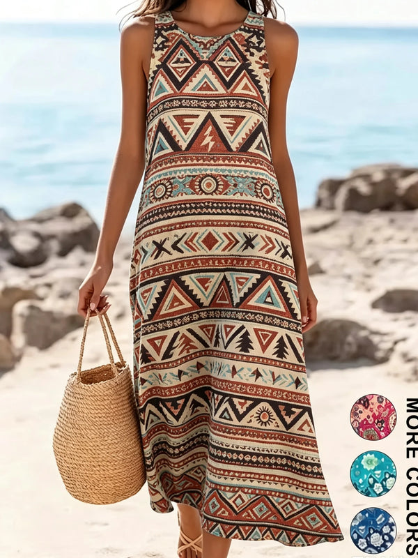 Practical pocketed floral sundress with romantic bohemian aesthetic