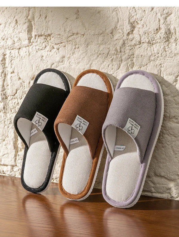 Natural fabric slippers perfect for morning routines and evening relaxation