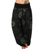 Boho chic wide leg harem pants for women with geometric print, ankle-length, mid-rise, and relaxed fit for all occasions.