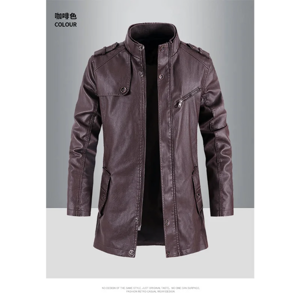 Men's waterproof trench coat in neutral color, perfect for business casual style and urban commuting in spring and fall.