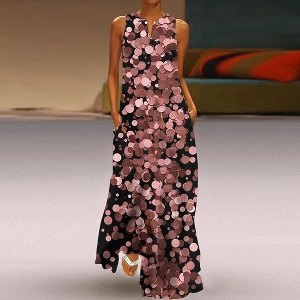 Effortless Elegance V-Neck Chiffon Maxi Dress