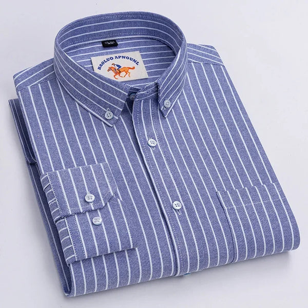 Close-up of the horse embroidery on the collar of the shirt.