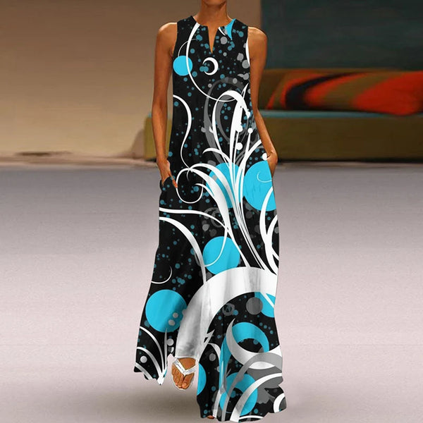 Effortless Elegance V-Neck Chiffon Maxi Dress