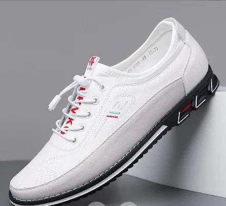 Durable business casual board shoes with elastic closure and all-weather rubber outsole